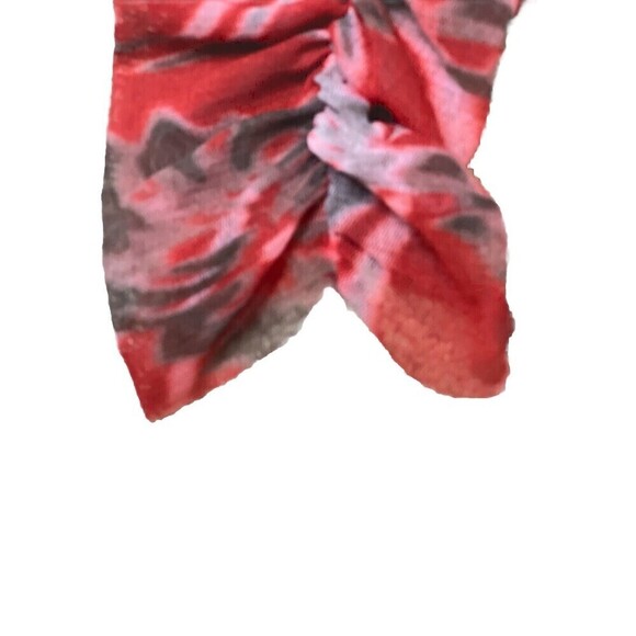 Kokoon Women’s Ruched Sleeve Raw Edge Floral Red Stretchy V-neck Wrap‎ Dress S - Picture 8 of 12